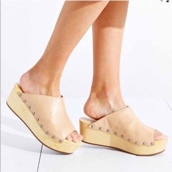 Kelsi Dagger Shoes - Kelsi Dagger Brooklyn Wooden Wedge Clog Sandals